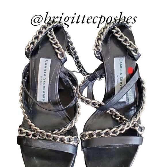 Camilla Skovgaard NWOT Black Chain Sandals Size 38 - Picture 7 of 14